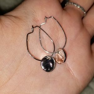 Sterling silver pressed plate earrings